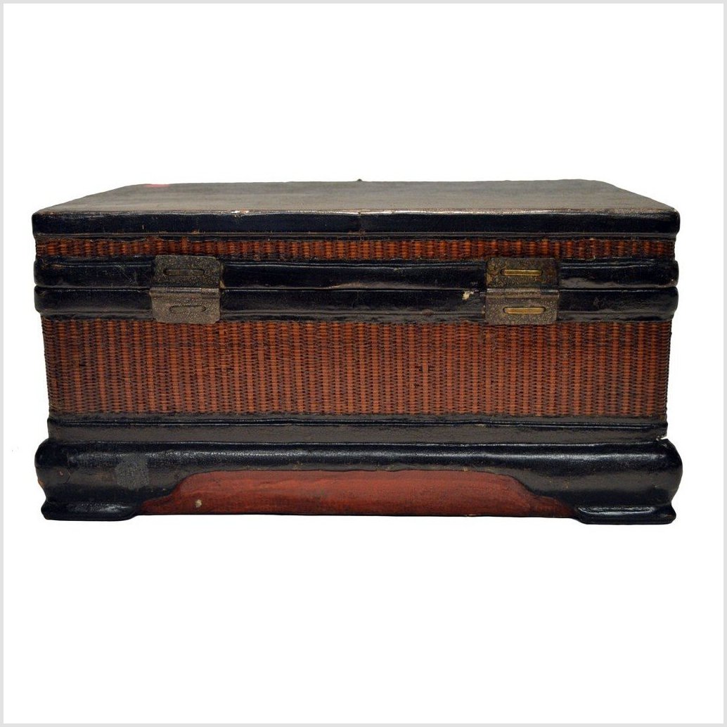 Antique Chinese Wood & Rattan Box-3. Asian & Chinese Furniture, Art, Antiques, Vintage Home Décor for sale at FEA Home