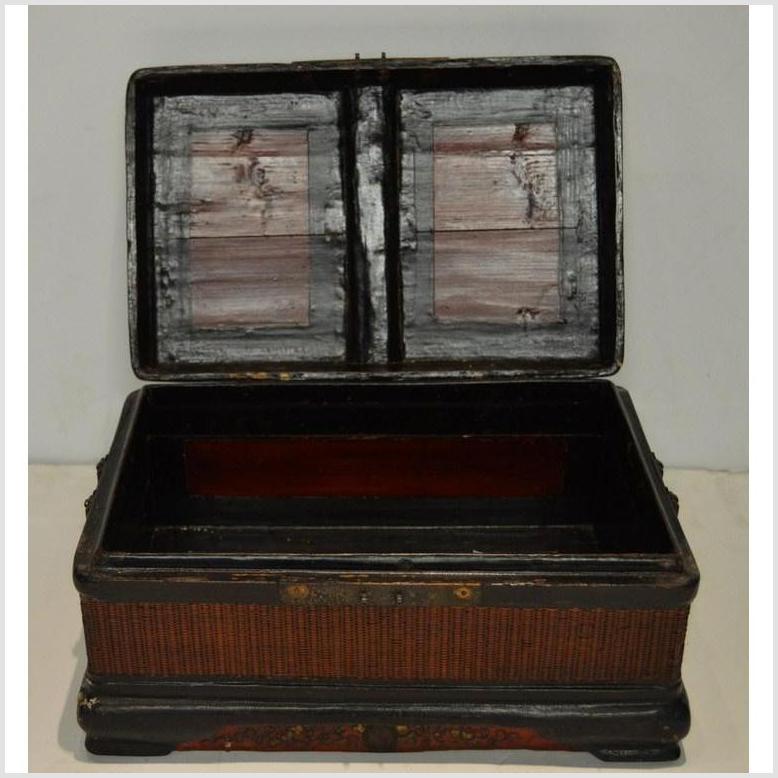 Antique Chinese Wood & Rattan Box-6. Asian & Chinese Furniture, Art, Antiques, Vintage Home Décor for sale at FEA Home