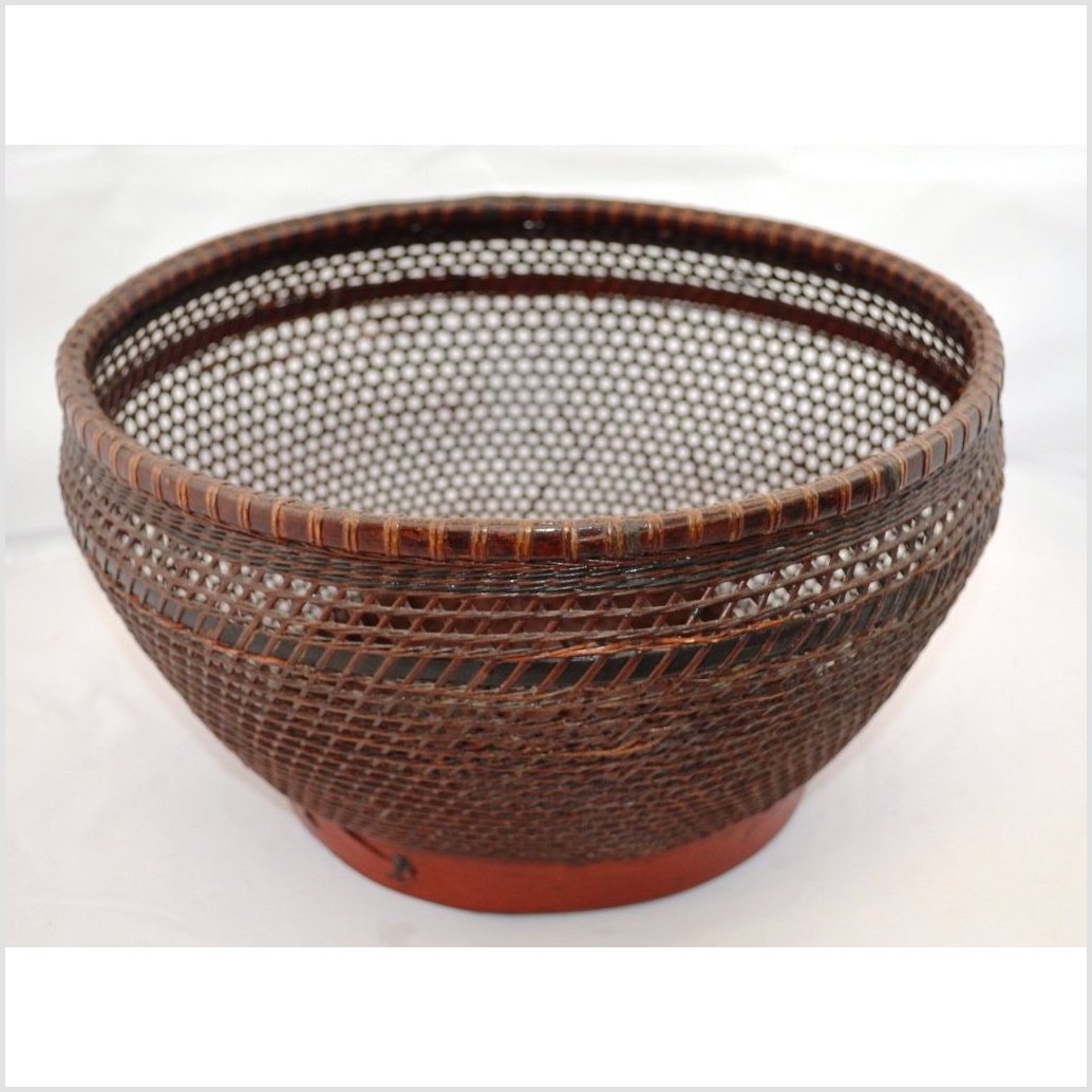 Antique Chinese Woven Rattan Storage Basket-3. Asian & Chinese Furniture, Art, Antiques, Vintage Home Décor for sale at FEA Home