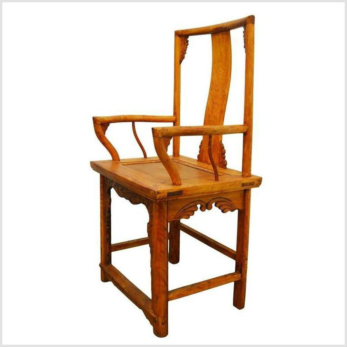 Antique Hand Carved and Lacquered Elmwood Chair from 19th Century China-6. Asian & Chinese Furniture, Art, Antiques, Vintage Home Décor for sale at FEA Home