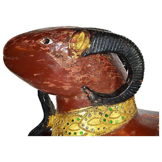 Antique Hand-Carved Double-Ram Sculpture-6. Asian & Chinese Furniture, Art, Antiques, Vintage Home Décor for sale at FEA Home