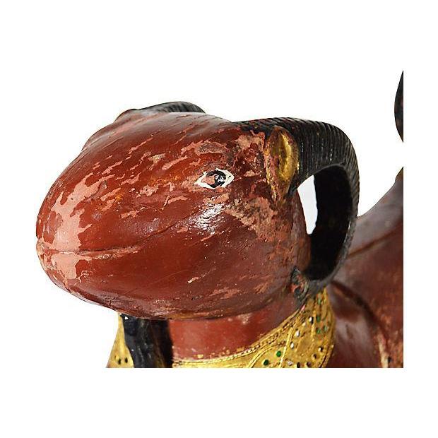 Antique Hand-Carved Double-Ram Sculpture-7. Asian & Chinese Furniture, Art, Antiques, Vintage Home Décor for sale at FEA Home