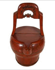 Antique Hand-Carved Red Lacquered Basket with Spout from 19th Century, China-1. Asian & Chinese Furniture, Art, Antiques, Vintage Home Décor for sale at FEA Home