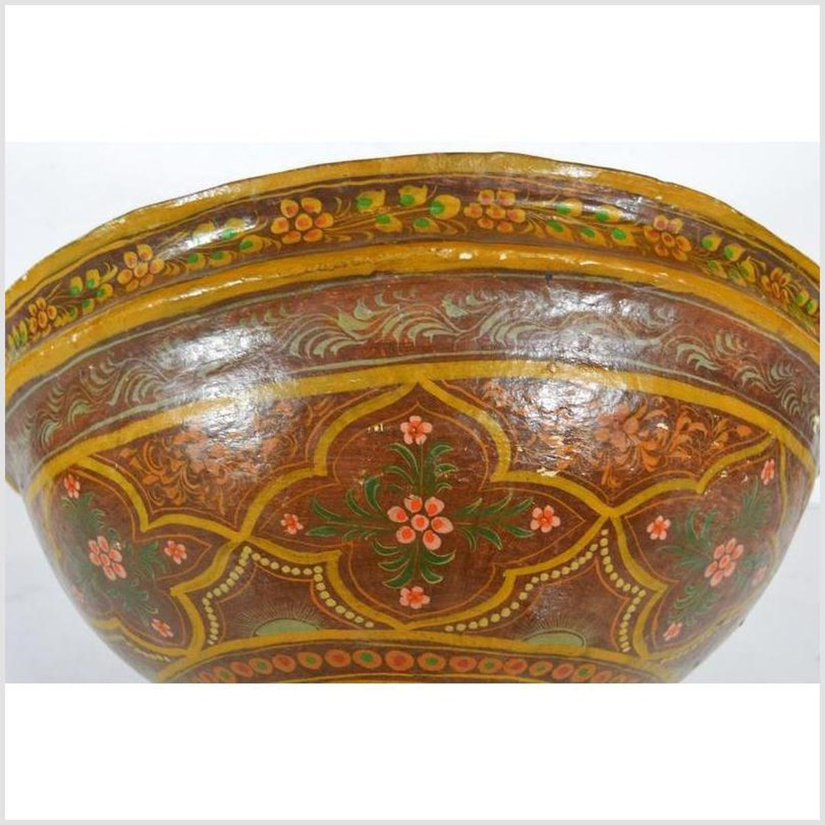 Antique Hand-Painted Indian Bowl-2. Asian & Chinese Furniture, Art, Antiques, Vintage Home Décor for sale at FEA Home