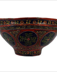 Antique Hand-Painted Paper Mache Indian Flower Bowl from the 19th Century-1. Asian & Chinese Furniture, Art, Antiques, Vintage Home Décor for sale at FEA Home
