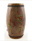 Antique Hand painted Wood and Leather Drum-4. Asian & Chinese Furniture, Art, Antiques, Vintage Home Décor for sale at FEA Home