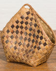 Antique Hand Woven Rustic Karagumoy Filipino Two Toned Grain Basket-8. Asian & Chinese Furniture, Art, Antiques, Vintage Home Décor for sale at FEA Home