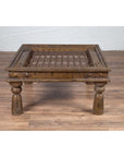 Antique Indian Brass Window Grate Coffee Table with Iron Geometric Design-13. Asian & Chinese Furniture, Art, Antiques, Vintage Home Décor for sale at FEA Home