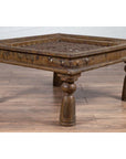 Antique Indian Brass Window Grate Coffee Table with Iron Geometric Design-15. Asian & Chinese Furniture, Art, Antiques, Vintage Home Décor for sale at FEA Home