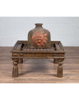Antique Indian Brass Window Grate Coffee Table with Iron Geometric Design-3. Asian & Chinese Furniture, Art, Antiques, Vintage Home Décor for sale at FEA Home