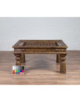 Antique Indian Brass Window Grate Coffee Table with Iron Geometric Design-4. Asian & Chinese Furniture, Art, Antiques, Vintage Home Décor for sale at FEA Home