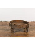Antique Indian Chakki Grinding Table with Hand-Carved Geometric Décor-12. Asian & Chinese Furniture, Art, Antiques, Vintage Home Décor for sale at FEA Home