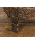 Antique Indian Chakki Grinding Table with Hand-Carved Geometric Décor-15. Asian & Chinese Furniture, Art, Antiques, Vintage Home Décor for sale at FEA Home