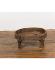 Antique Indian Chakki Grinding Table with Hand-Carved Geometric Décor-4. Asian & Chinese Furniture, Art, Antiques, Vintage Home Décor for sale at FEA Home