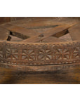 Antique Indian Chakki Grinding Table with Hand-Carved Geometric Décor-8. Asian & Chinese Furniture, Art, Antiques, Vintage Home Décor for sale at FEA Home