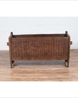 Antique Indian Rustic Wooden Planter Box with Weathered Patina and Chiseled Body-5. Asian & Chinese Furniture, Art, Antiques, Vintage Home Décor for sale at FEA Home