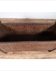 Antique Indian Rustic Wooden Planter Box with Weathered Patina and Chiseled Body-8. Asian & Chinese Furniture, Art, Antiques, Vintage Home Décor for sale at FEA Home