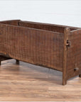 Antique Indian Rustic Wooden Planter Box with Weathered Patina and Chiseled Body-10. Asian & Chinese Furniture, Art, Antiques, Vintage Home Décor for sale at FEA Home