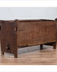 Antique Indian Rustic Wooden Planter Box with Weathered Patina and Chiseled Body-2. Asian & Chinese Furniture, Art, Antiques, Vintage Home Décor for sale at FEA Home