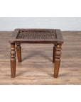 Antique Indian Window Grate Made into a Coffee Table with Turned Baluster Legs-10. Asian & Chinese Furniture, Art, Antiques, Vintage Home Décor for sale at FEA Home