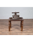 Antique Indian Window Grate Made into a Coffee Table with Turned Baluster Legs-3. Asian & Chinese Furniture, Art, Antiques, Vintage Home Décor for sale at FEA Home