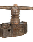 Indian Wooden Noodle Grinder with Rams-8. Asian & Chinese Furniture, Art, Antiques, Vintage Home Décor for sale at FEA Home