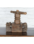 Indian Wooden Noodle Grinder with Rams-2. Asian & Chinese Furniture, Art, Antiques, Vintage Home Décor for sale at FEA Home