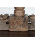 Indian Wooden Noodle Grinder with Rams-3. Asian & Chinese Furniture, Art, Antiques, Vintage Home Décor for sale at FEA Home