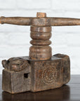 Indian Wooden Noodle Grinder with Rams-1. Asian & Chinese Furniture, Art, Antiques, Vintage Home Décor for sale at FEA Home