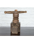Indian Wooden Noodle Grinder with Rams-4. Asian & Chinese Furniture, Art, Antiques, Vintage Home Décor for sale at FEA Home