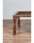 Antique Indian Wooden Side Table with Window Grate and Turned Baluster Legs-12. Asian & Chinese Furniture, Art, Antiques, Vintage Home Décor for sale at FEA Home