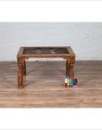 Antique Indian Wooden Side Table with Window Grate and Turned Baluster Legs-3. Asian & Chinese Furniture, Art, Antiques, Vintage Home Décor for sale at FEA Home