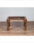 Antique Indian Wooden Side Table with Window Grate and Turned Baluster Legs-4. Asian & Chinese Furniture, Art, Antiques, Vintage Home Décor for sale at FEA Home