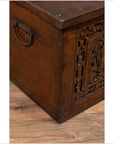 Antique Indonesian Decorative Wooden Box with Carved Flowers and Architecture-13. Asian & Chinese Furniture, Art, Antiques, Vintage Home Décor for sale at FEA Home