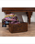 Antique Indonesian Decorative Wooden Box with Carved Flowers and Architecture-3. Asian & Chinese Furniture, Art, Antiques, Vintage Home Décor for sale at FEA Home