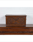 Antique Indonesian Decorative Wooden Box with Carved Flowers and Architecture-5. Asian & Chinese Furniture, Art, Antiques, Vintage Home Décor for sale at FEA Home
