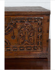 Antique Indonesian Decorative Wooden Box with Carved Flowers and Architecture-8. Asian & Chinese Furniture, Art, Antiques, Vintage Home Décor for sale at FEA Home