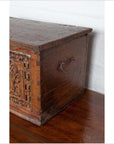 Antique Indonesian Decorative Wooden Box with Carved Flowers and Architecture-10. Asian & Chinese Furniture, Art, Antiques, Vintage Home Décor for sale at FEA Home