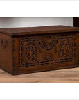 Antique Indonesian Decorative Wooden Box with Carved Flowers and Architecture-2. Asian & Chinese Furniture, Art, Antiques, Vintage Home Décor for sale at FEA Home