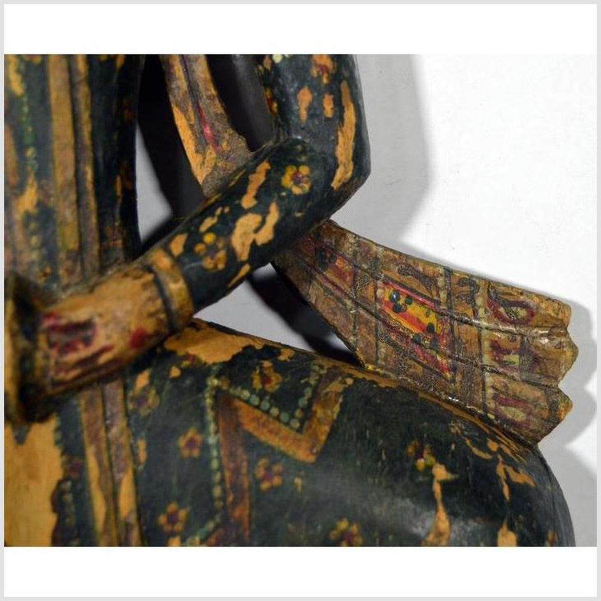 Antique Indonesian Hand-Carved and Hand-Painted Temple Statue, 18th Century-4. Asian & Chinese Furniture, Art, Antiques, Vintage Home Décor for sale at FEA Home