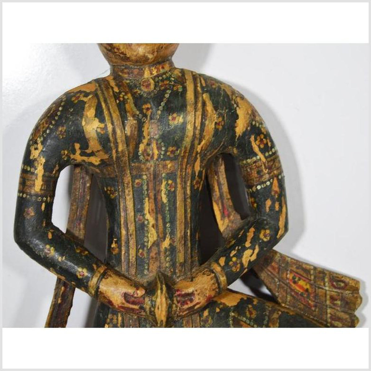 Antique Indonesian Hand-Carved and Hand-Painted Temple Statue, 18th Century-5. Asian & Chinese Furniture, Art, Antiques, Vintage Home Décor for sale at FEA Home