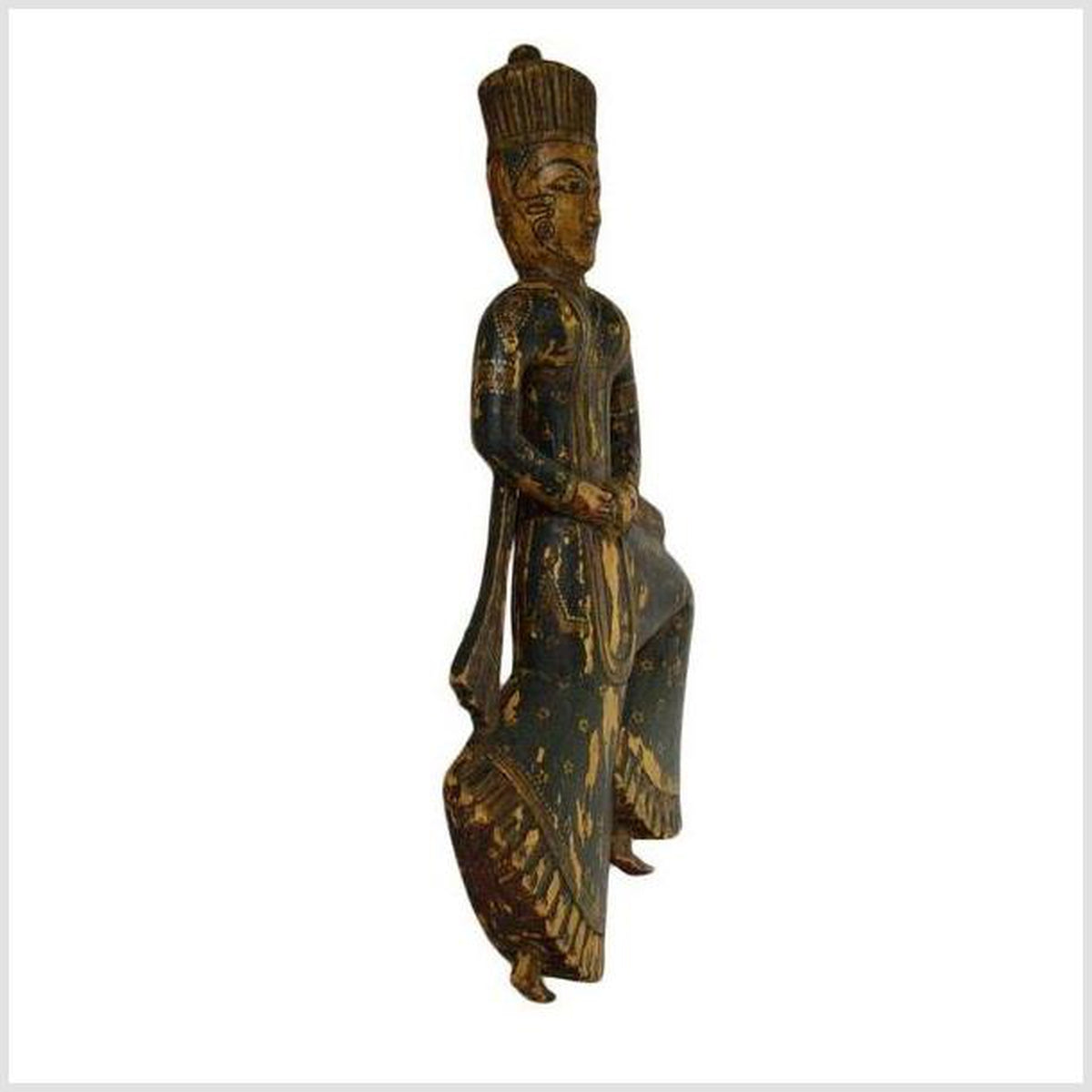 Antique Indonesian Hand-Carved and Hand-Painted Temple Statue, 18th Century-8. Asian & Chinese Furniture, Art, Antiques, Vintage Home Décor for sale at FEA Home