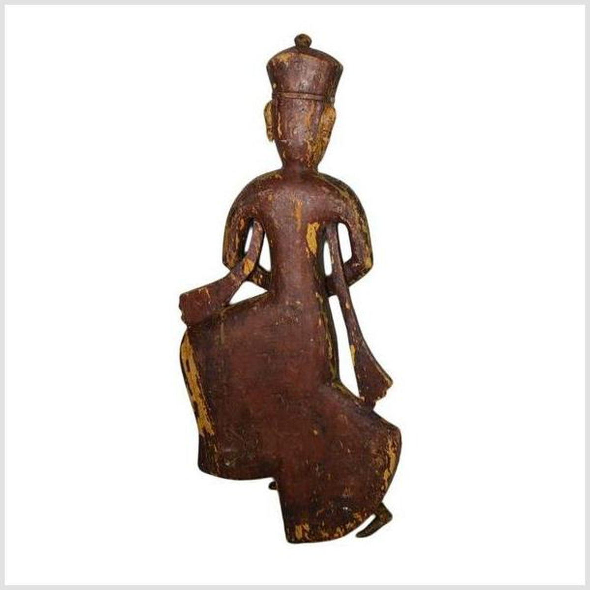 Antique Indonesian Hand-Carved and Hand-Painted Temple Statue, 18th Century-9. Asian & Chinese Furniture, Art, Antiques, Vintage Home Décor for sale at FEA Home