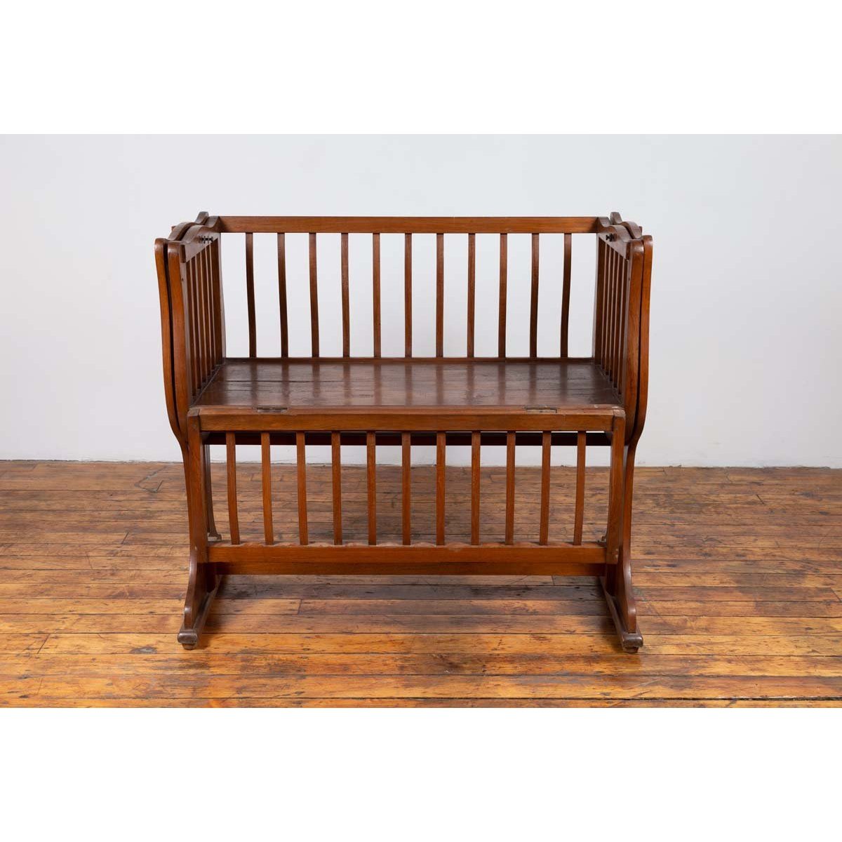 Antique Indonesian Wooden Baby Cradle/Bassinet/Crib Transforming into a Loveseat-5. Asian & Chinese Furniture, Art, Antiques, Vintage Home Décor for sale at FEA Home