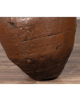 Antique Japanese Brown Oil Jar with Weathered Appearance and Irregular Shape-11. Asian & Chinese Furniture, Art, Antiques, Vintage Home Décor for sale at FEA Home