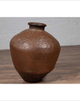 Antique Japanese Brown Oil Jar with Weathered Appearance and Irregular Shape-7. Asian & Chinese Furniture, Art, Antiques, Vintage Home Décor for sale at FEA Home