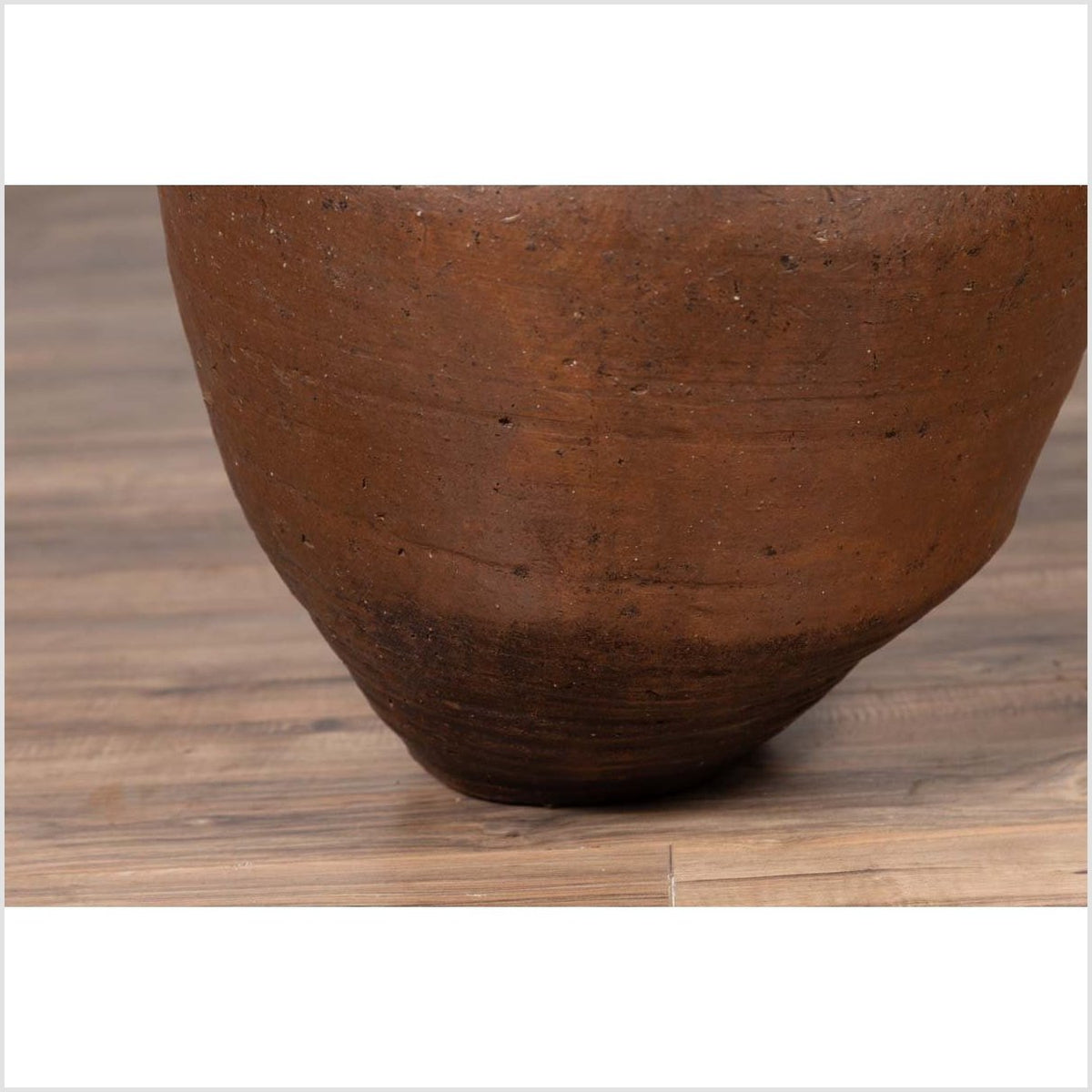 Antique Japanese Brown Oil Jar with Weathered Appearance and Irregular Shape-8. Asian & Chinese Furniture, Art, Antiques, Vintage Home Décor for sale at FEA Home