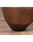 Antique Japanese Brown Oil Jar with Weathered Appearance and Irregular Shape-8. Asian & Chinese Furniture, Art, Antiques, Vintage Home Décor for sale at FEA Home
