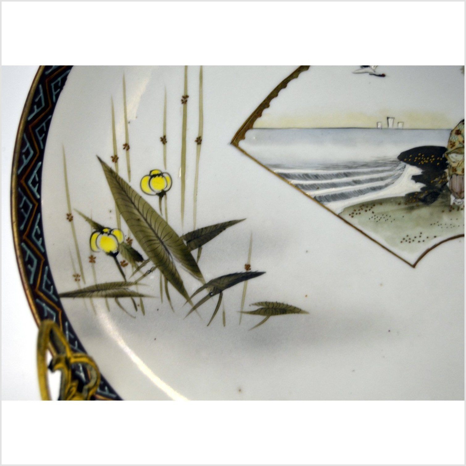 Antique Japanese Taisho Hand Painted Plate-3. Asian & Chinese Furniture, Art, Antiques, Vintage Home Décor for sale at FEA Home