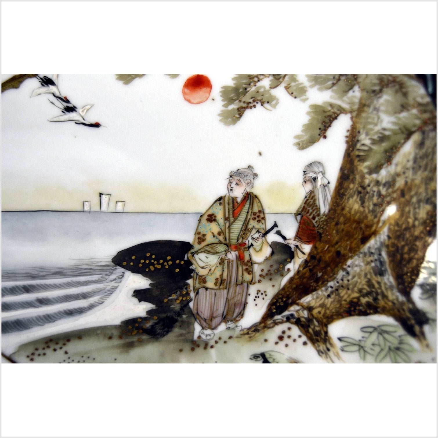 Antique Japanese Taisho Hand Painted Plate-4. Asian & Chinese Furniture, Art, Antiques, Vintage Home Décor for sale at FEA Home